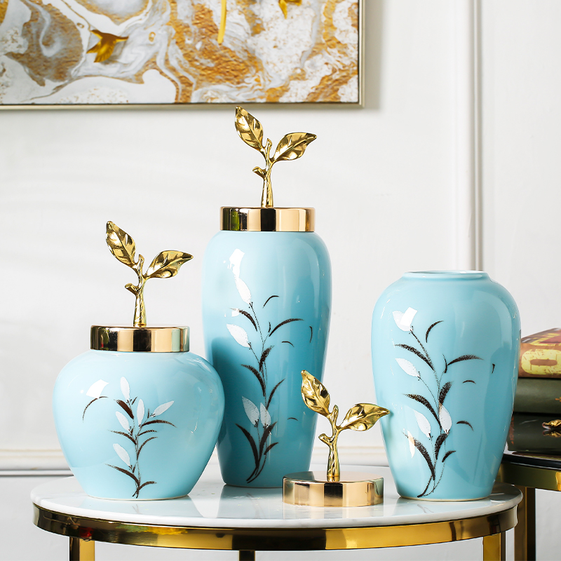 Jingdezhen ceramics simulation flower flower arranging flower bottle furnishing articles, the sitting room porch ark is contracted and I household adornment