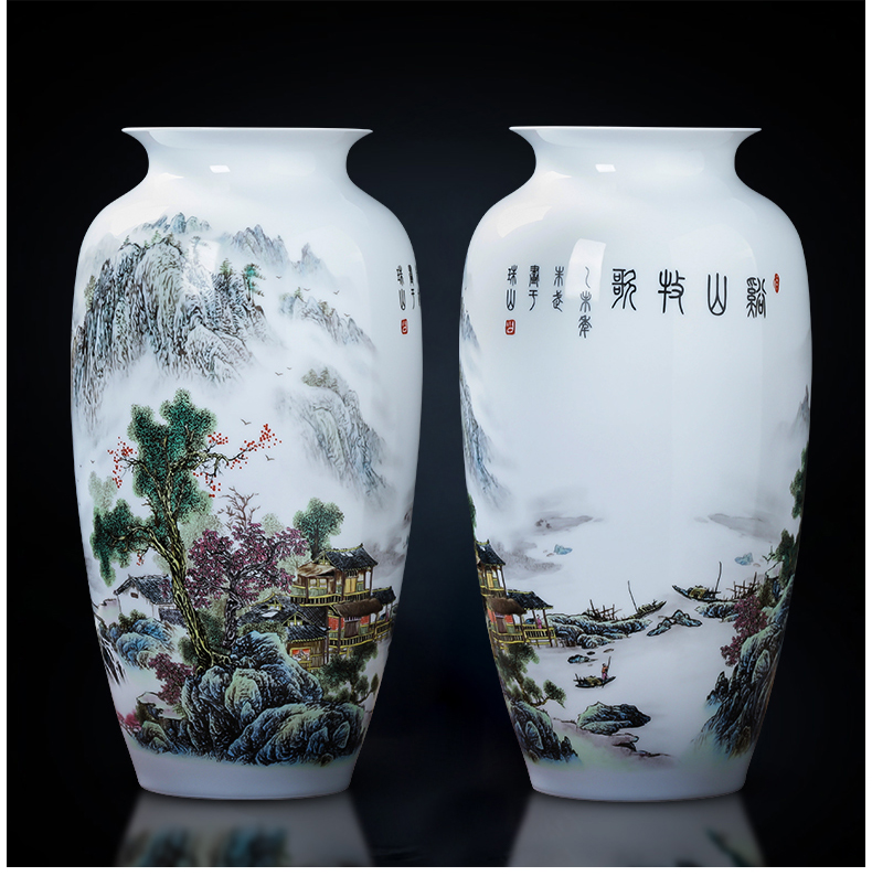 Pastel landscapes of jingdezhen ceramics vase furnishing articles idea gourd bottle of flower arrangement sitting room adornment of Chinese style household act the role ofing is tasted