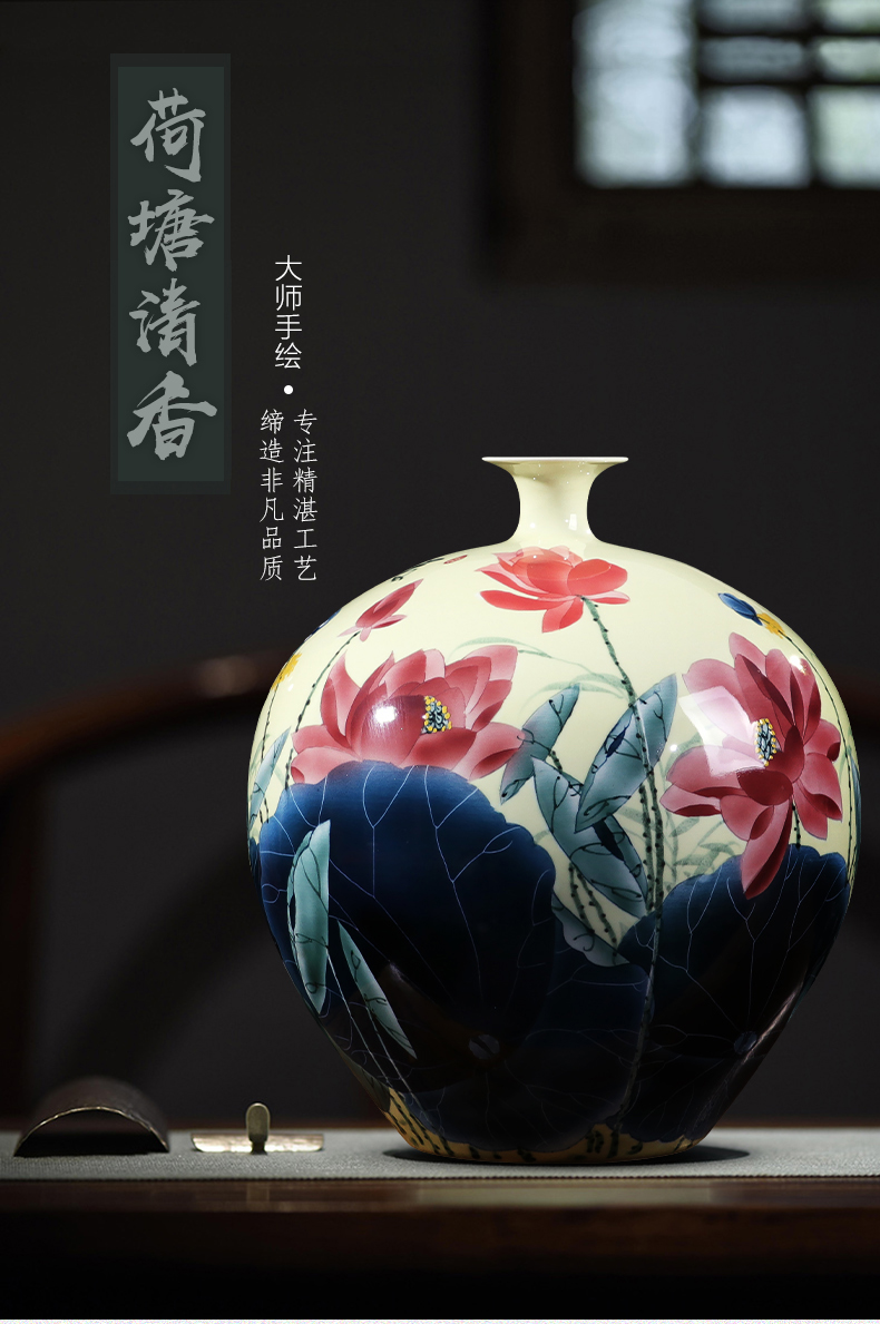 Jingdezhen ceramic vase hand - made craft porcelain bottle gourd vases son sitting room of Chinese style household adornment place adorn article