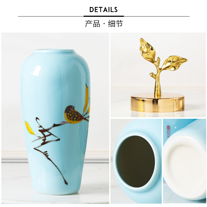 Jingdezhen ceramic vase new Chinese I home furnishing articles dried flower arranging flowers sitting room TV cabinet table decorations