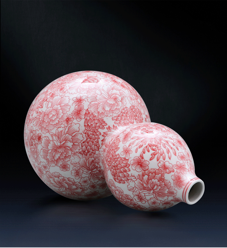 Jingdezhen ceramic vase furnishing articles of new Chinese style household act the role ofing is tasted sitting room flower arrangement craft porcelain porcelain arts and crafts