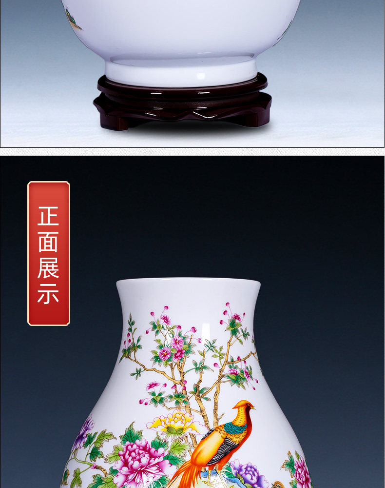 New Chinese style household jingdezhen ceramics powder enamel vase expressions using keep lucky bamboo flower arrangement sitting room adornment is placed