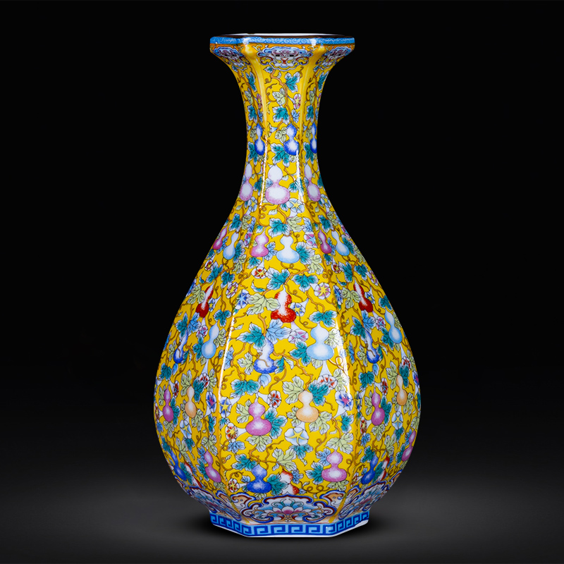 Jingdezhen Ceramic Vase Imitation of Yongzheng Enamel Color Retro Flower Arrangement Swing Piece New Chinese Style Home Living Room Adornment