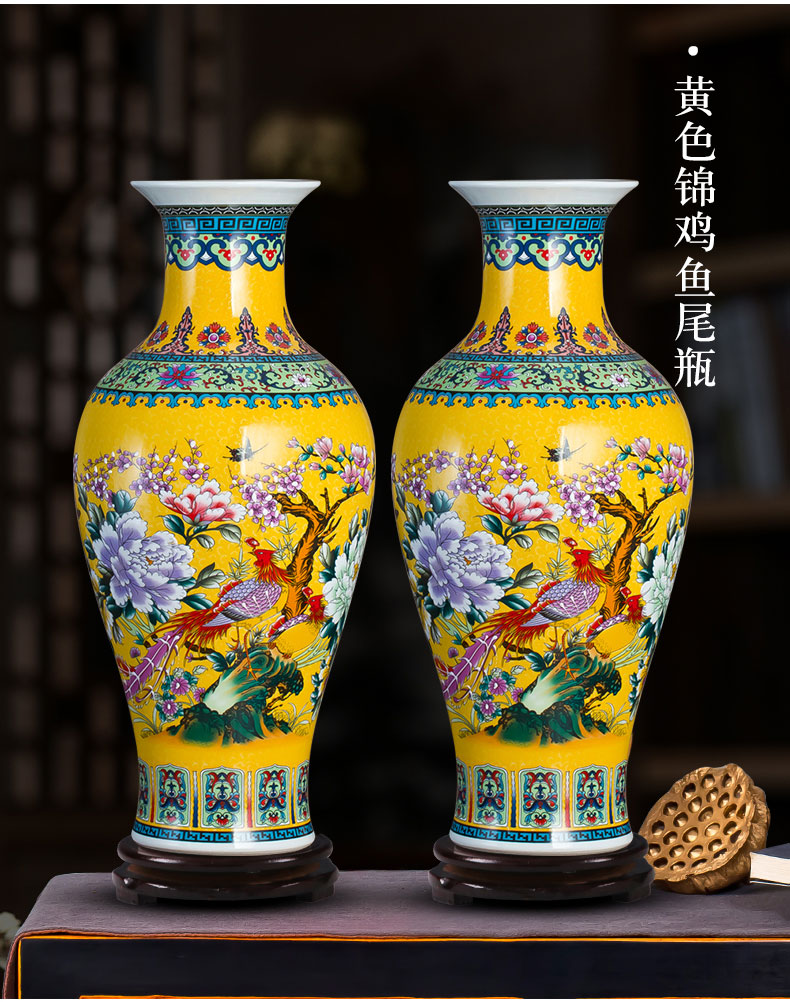 Jingdezhen ceramics of large vase large furnishing articles sitting room flower arranging porcelain Jane European - style decorative household items