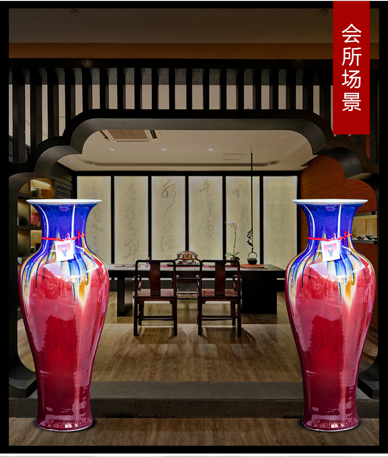 Jingdezhen ceramics crack ruby red large vases, large home sitting room hotel classical adornment furnishing articles