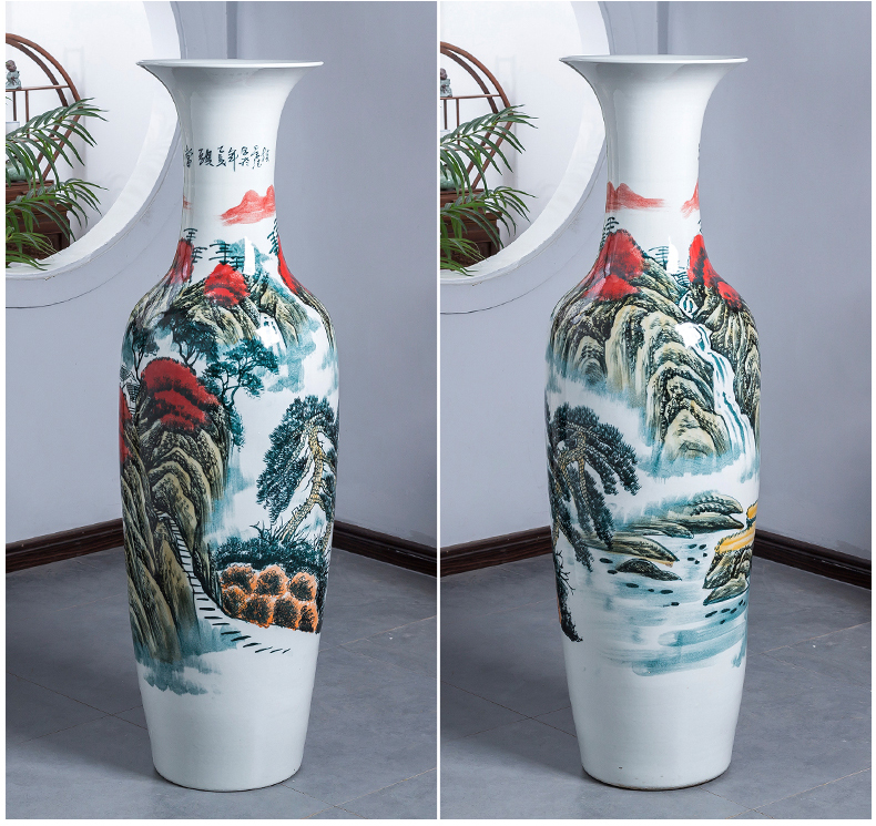 Jingdezhen ceramics luck, blooming flowers, large sitting room adornment is placed large vase hotel