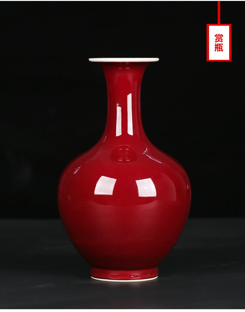 Restoring ancient ways furnishing articles red glaze porcelain jingdezhen ceramics vase son sitting room porch ark of Chinese style household ornaments