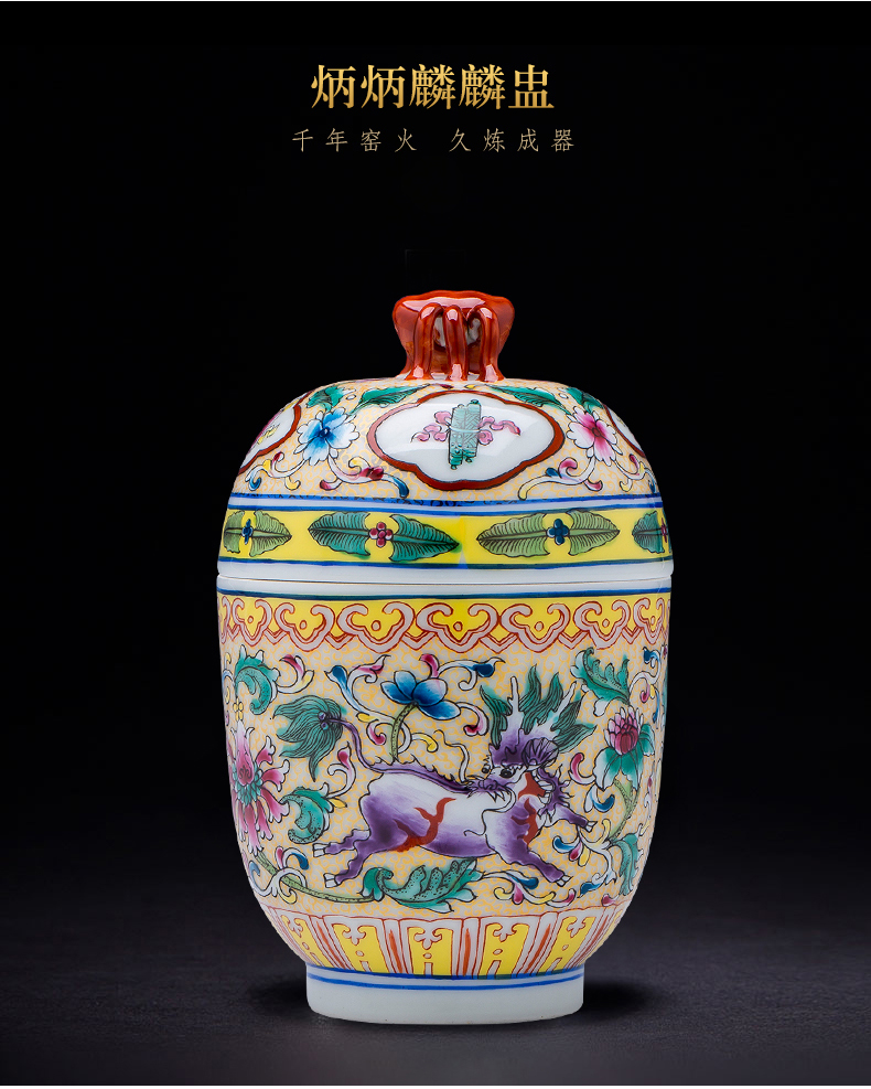 Jingdezhen porcelain floret bottle of pottery and porcelain enamel color restoring ancient ways of archaize sitting room of Chinese style household flower adornment furnishing articles