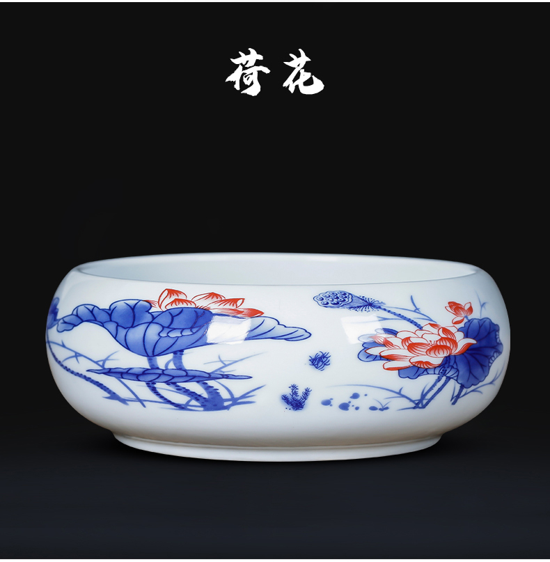 Hong xuan jingdezhen ceramic ashtray creative writing brush washer from Chinese style household porcelain tea house furnishing articles home office supplies