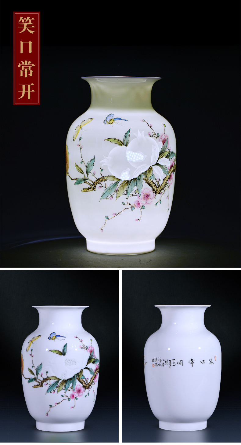 Jingdezhen ceramics manual hand - made vases, flower arrangement of Chinese style living room home TV ark adornment housewarming gift