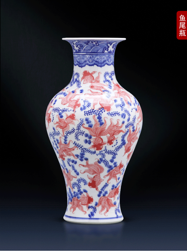 Porcelain of jingdezhen Porcelain vases, pottery and Porcelain place son jar modern new Chinese style household act the role ofing is tasted TV ark, decoration