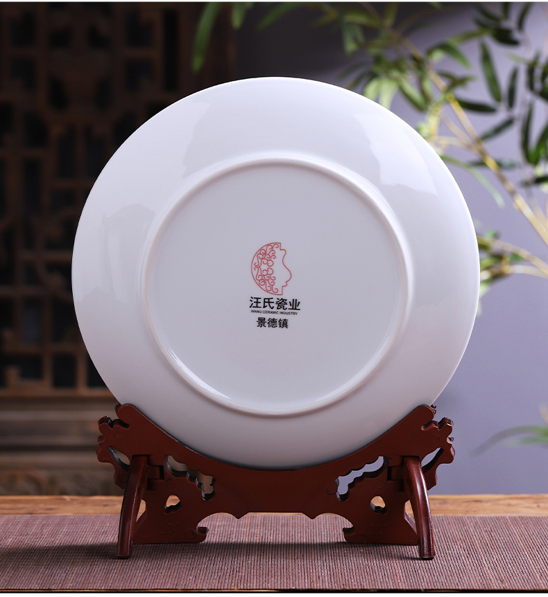 Jingdezhen ceramics hang dish well - off Chinese style household decorative plate living room TV ark, handicraft furnishing articles