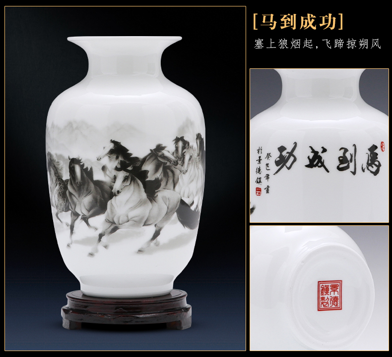 Jingdezhen porcelain floret bottle dry flower adornment furnishing articles sitting room flower arranging Chinese style household ceramics handicraft bottles