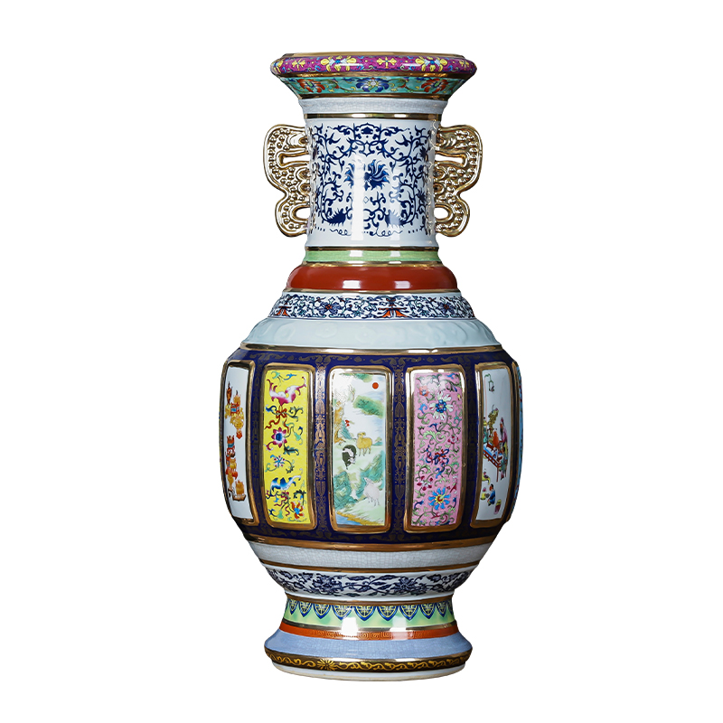 Jingdezhen ceramics archaize floor large vase imitation qianlong up porcelain with the mother home decoration furnishing articles