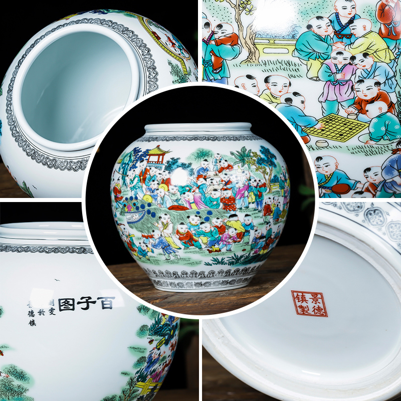 Jingdezhen chinaware the ancient philosophers figure vase large round bottle decoration storage tank is Chinese style household act the role ofing is tasted furnishing articles in the living room