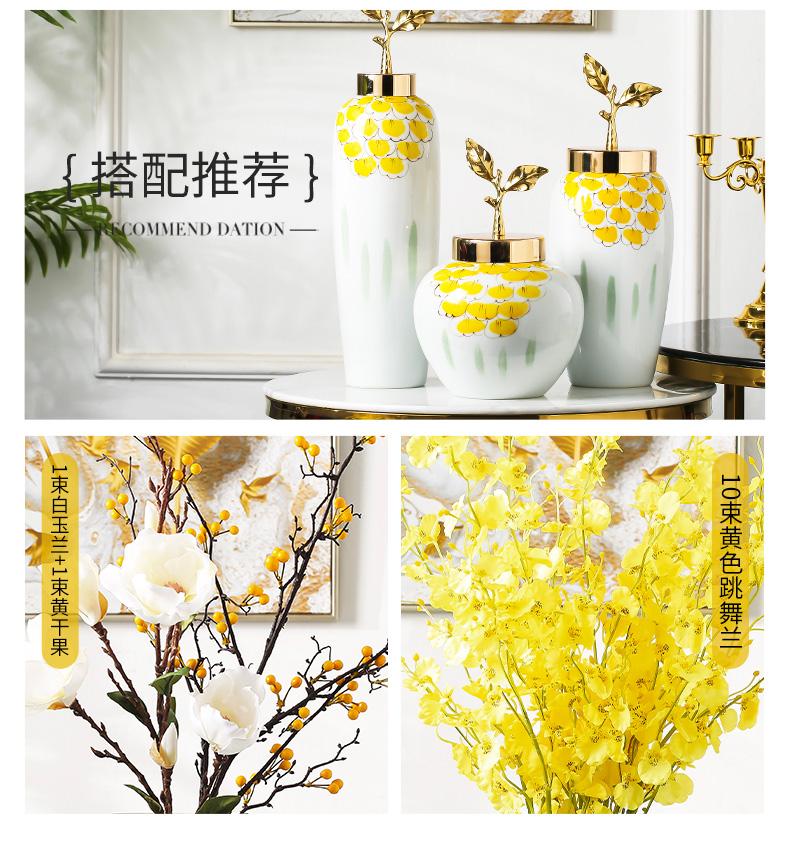 Jingdezhen porcelain vases, ceramic creative furnishing articles sitting room put the dried flower implement new Chinese style household adornment ornament