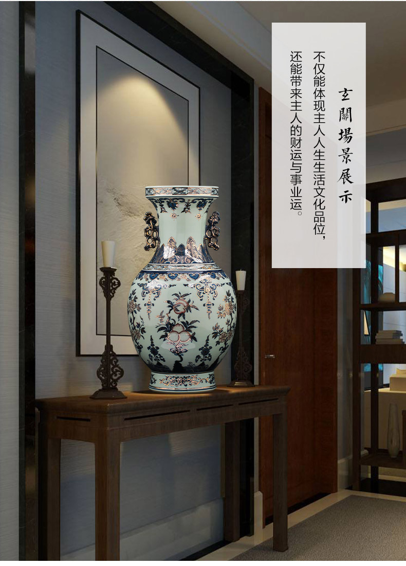 Jingdezhen ceramics vase hand - made paint antique imitation qianlong light blue and white porcelain bottle Chinese key-2 luxury household act the role ofing is tasted