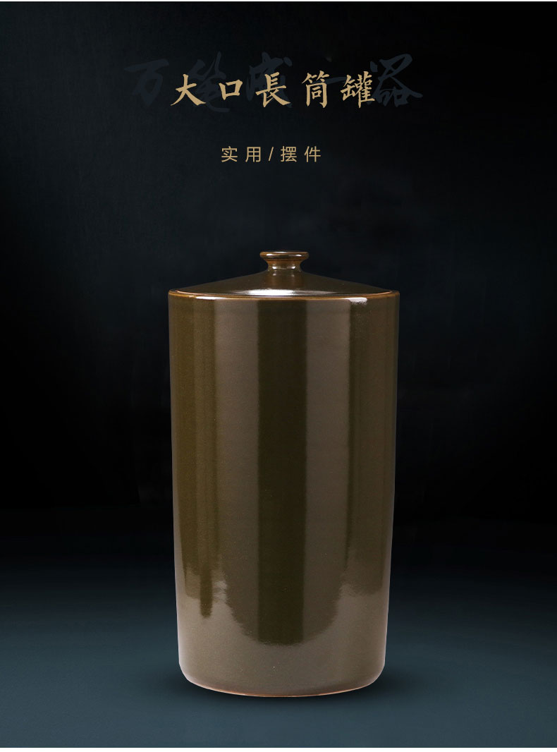 Ceramic oversized pot of pu 'er tea cake with 18 storage tank barrel with cover insect - resistant moistureproof it 50/100 kg