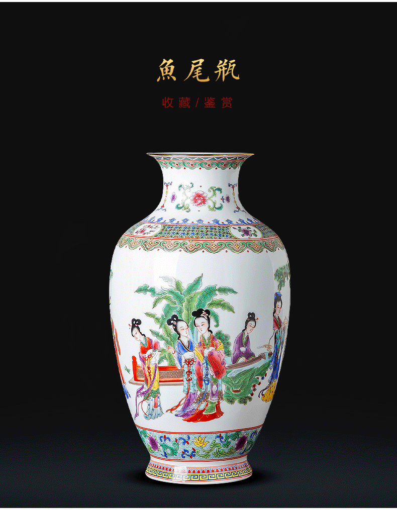 Jingdezhen ceramics powder enamel had vase of porcelain of idea gourd bottle of new Chinese style household adornment handicraft furnishing articles