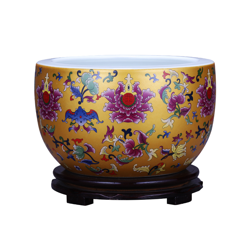 Jingdezhen ceramics cornucopia cylinder sitting room porch feng shui home furnishing articles furnishing articles maxim basin