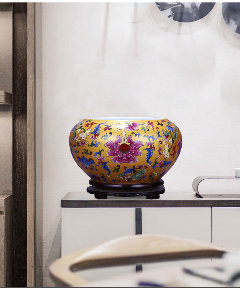 Jingdezhen ceramics colored enamel feng shui plutus cornucopia aquarium hydroponic furnishing articles sitting room office decoration