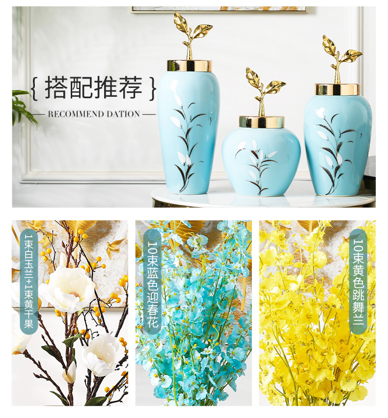 Jingdezhen ceramics simulation flower flower arranging flower bottle furnishing articles, the sitting room porch ark is contracted and I household adornment