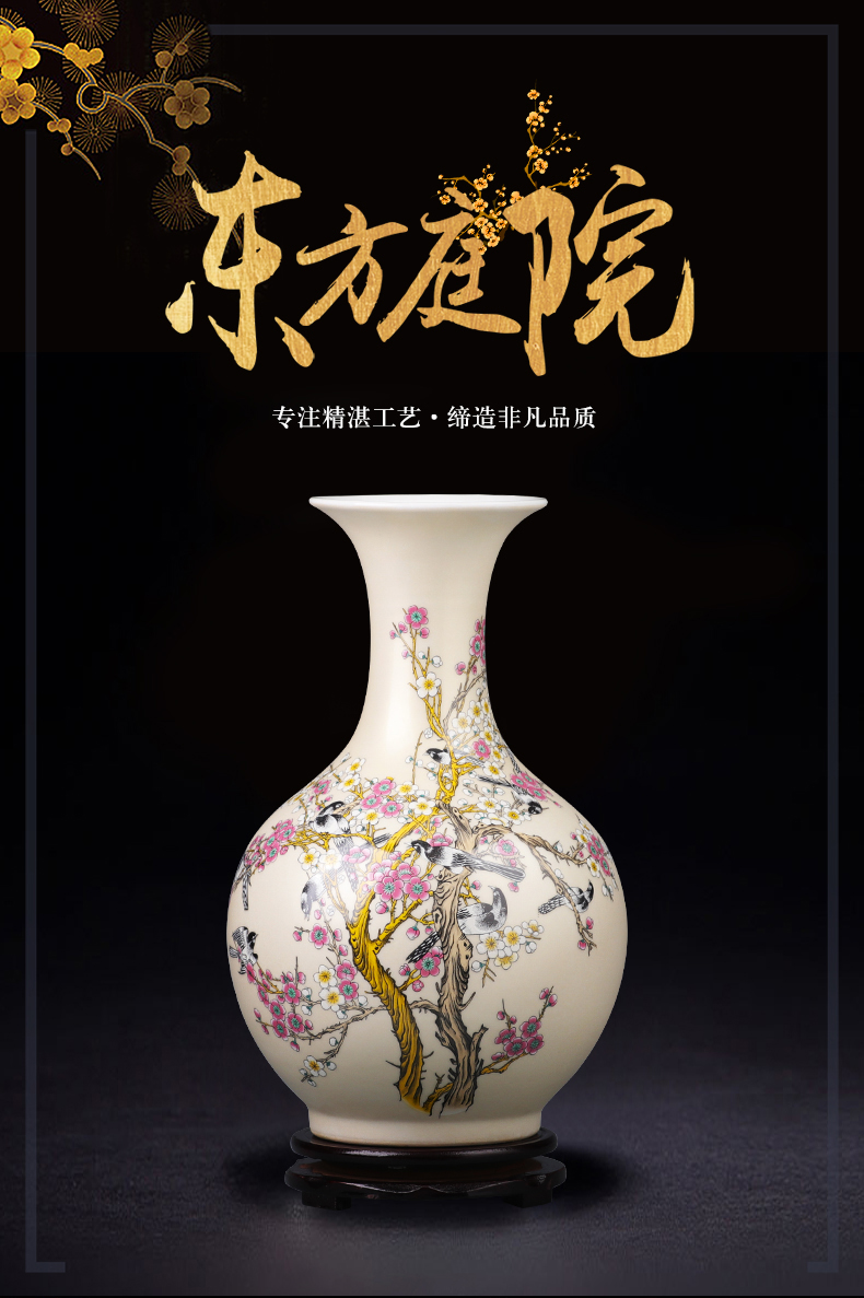 Jingdezhen ceramics vase furnishing articles sitting room flower arranging flower implement new Chinese style household adornment porcelain of TV ark