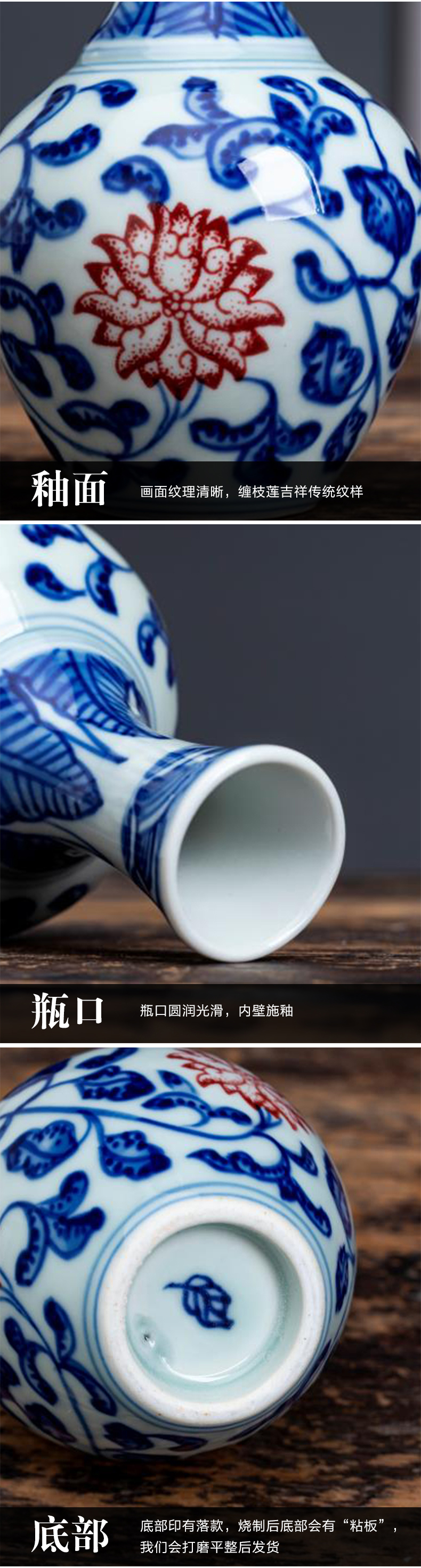 Hand - made of blue and white porcelain of jingdezhen ceramics mini floret bottle of water to raise creative flower arranging, restore ancient ways small adorn article furnishing articles