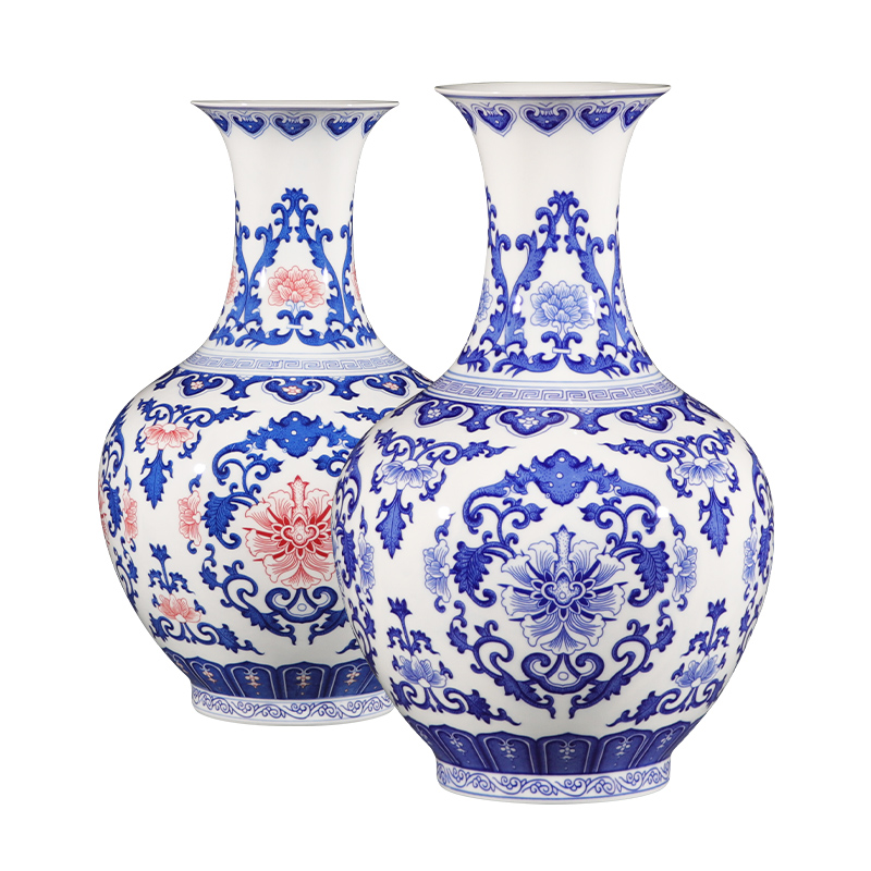 Jingdezhen ceramics vase furnishing articles archaize sitting room of Chinese style household flower arrangement of blue and white porcelain vases large ornament