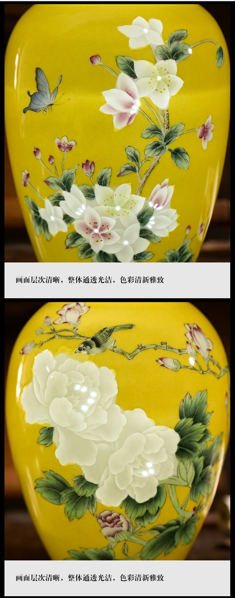 Jingdezhen ceramics yellow emperor hand - made exquisite knife clay vase furnishing articles creative home TV ark, adornment