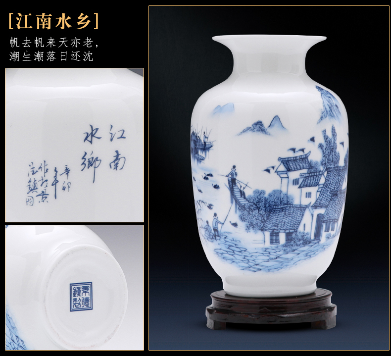 Jingdezhen porcelain floret bottle dry flower adornment furnishing articles sitting room flower arranging Chinese style household ceramics handicraft bottles