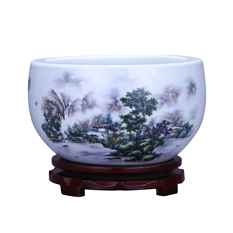 Jingdezhen ceramics tank cylinder tortoise feng shui plutus cornucopia home sitting room adornment handicraft furnishing articles
