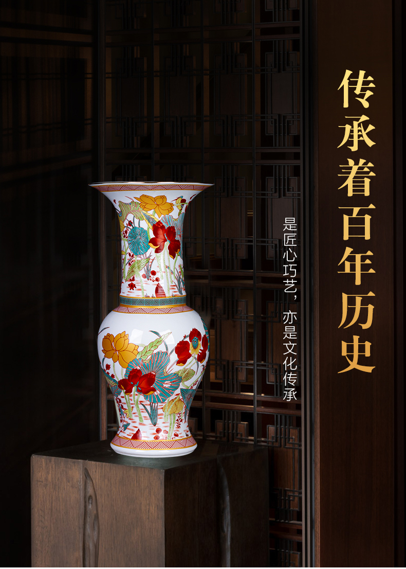 Jingdezhen ceramics enamel color floret bottle of Chinese style restoring ancient ways home sitting room porch rich ancient frame adornment furnishing articles