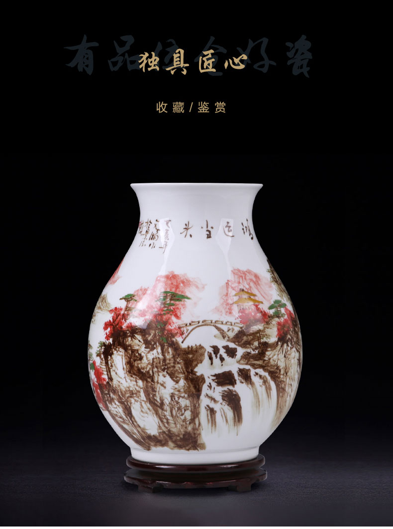 Jingdezhen ceramic vase furnishing articles manual hand - made porcelain porcelain much luck son Chinese style household act the role ofing is tasted in the living room