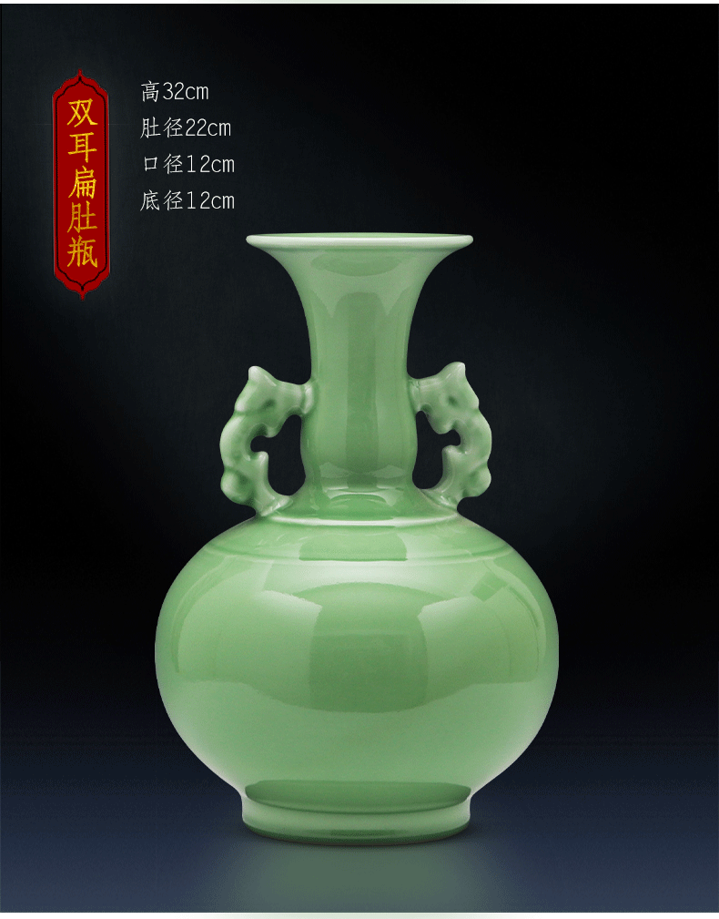 Jingdezhen ceramics vase son hand shadow blue glaze porcelain flower arrangement of Chinese style furnishing articles contracted household act the role ofing is tasted, the living room