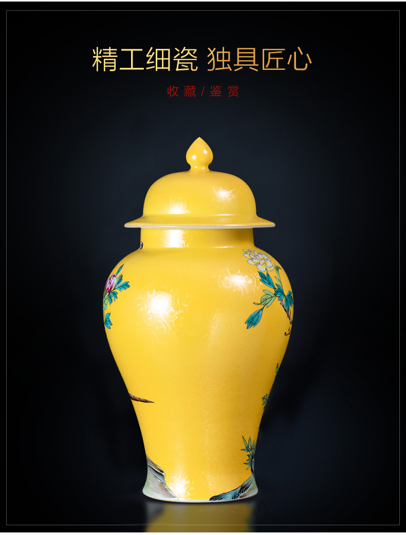 Jingdezhen ceramics hand - made pastel archaize general jar of large storage tank caddy fixings household China wind restoring ancient ways