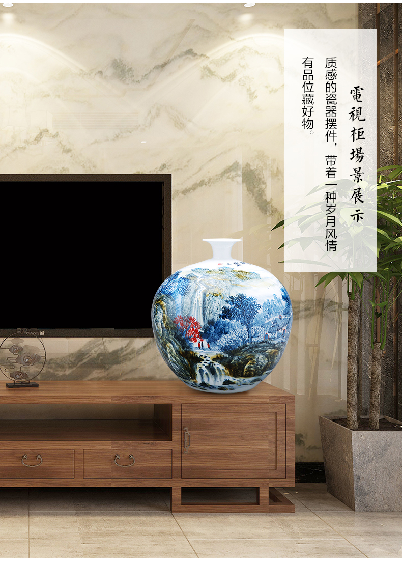 Jingdezhen porcelain vases, pottery and porcelain large hand - made flower arranging new Chinese style living room TV ark, home furnishing articles