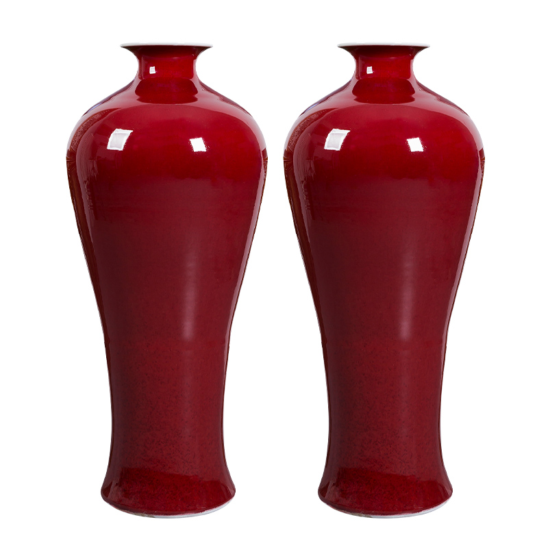 Jingdezhen ceramics originality of large vase oversized red bottle hotel sitting room adornment is placed