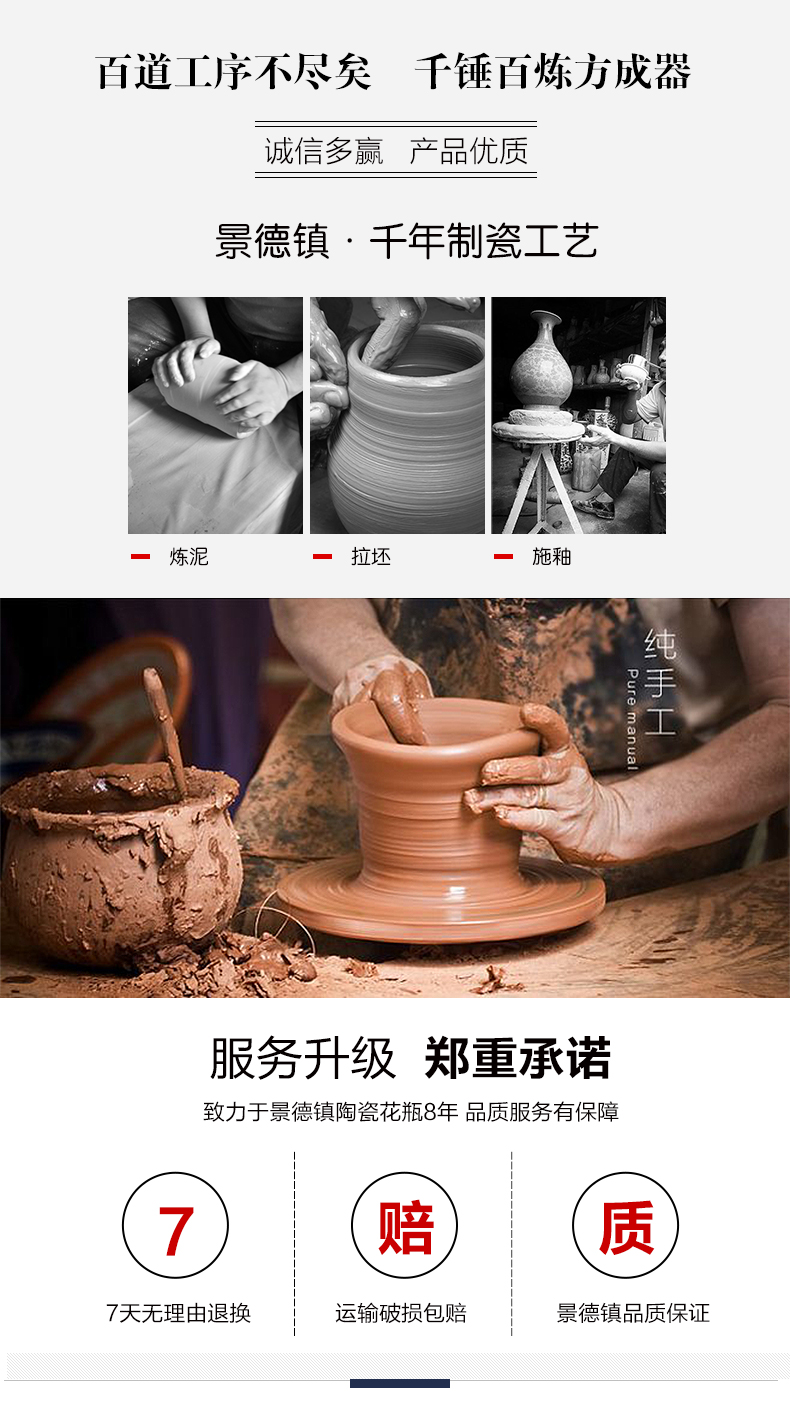 Jingdezhen ceramics black floret bottle furnishing articles name plum blossom put I and contracted sitting room porch ark, home decoration