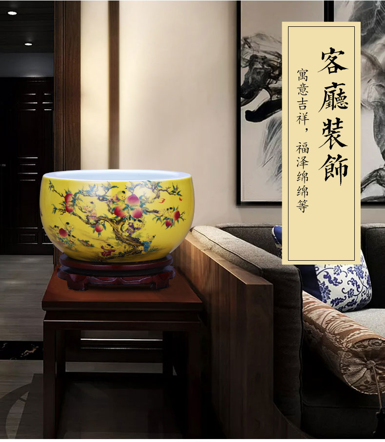 Jingdezhen ceramics cornucopia cylinder sitting room porch feng shui home furnishing articles furnishing articles maxim basin