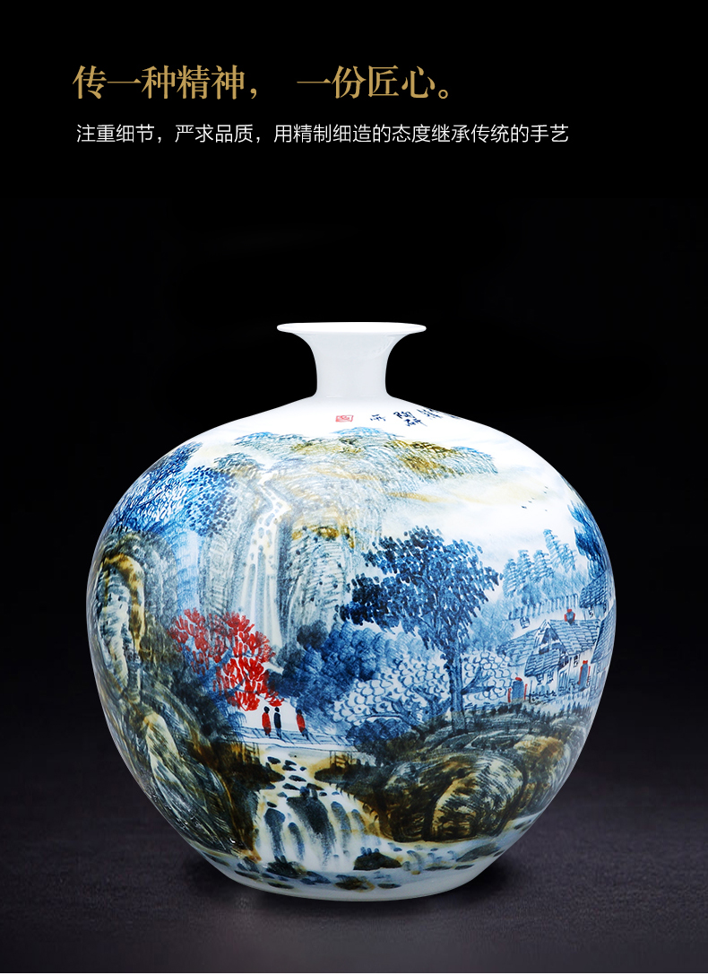 Jingdezhen porcelain vases, pottery and porcelain large hand - made flower arranging new Chinese style living room TV ark, home furnishing articles