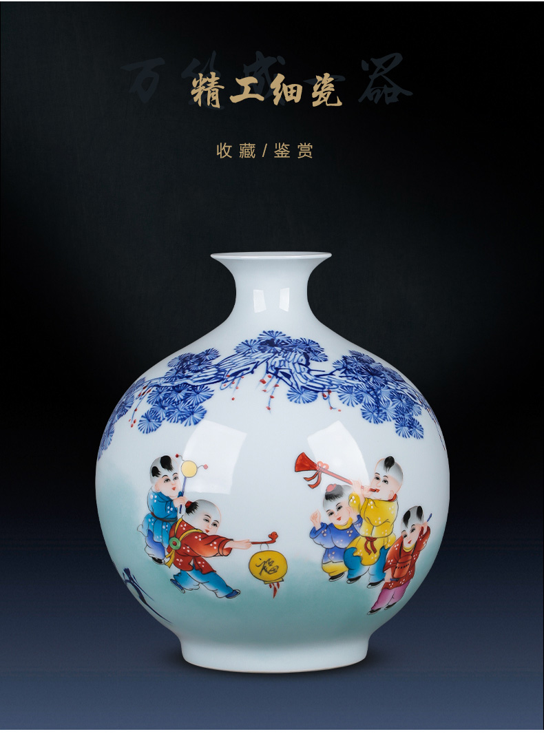 Jingdezhen ceramics manual hand - made vases, flower arranging Chinese blue and white porcelain in the sitting room porch TV ark, act the role ofing is tasted furnishing articles