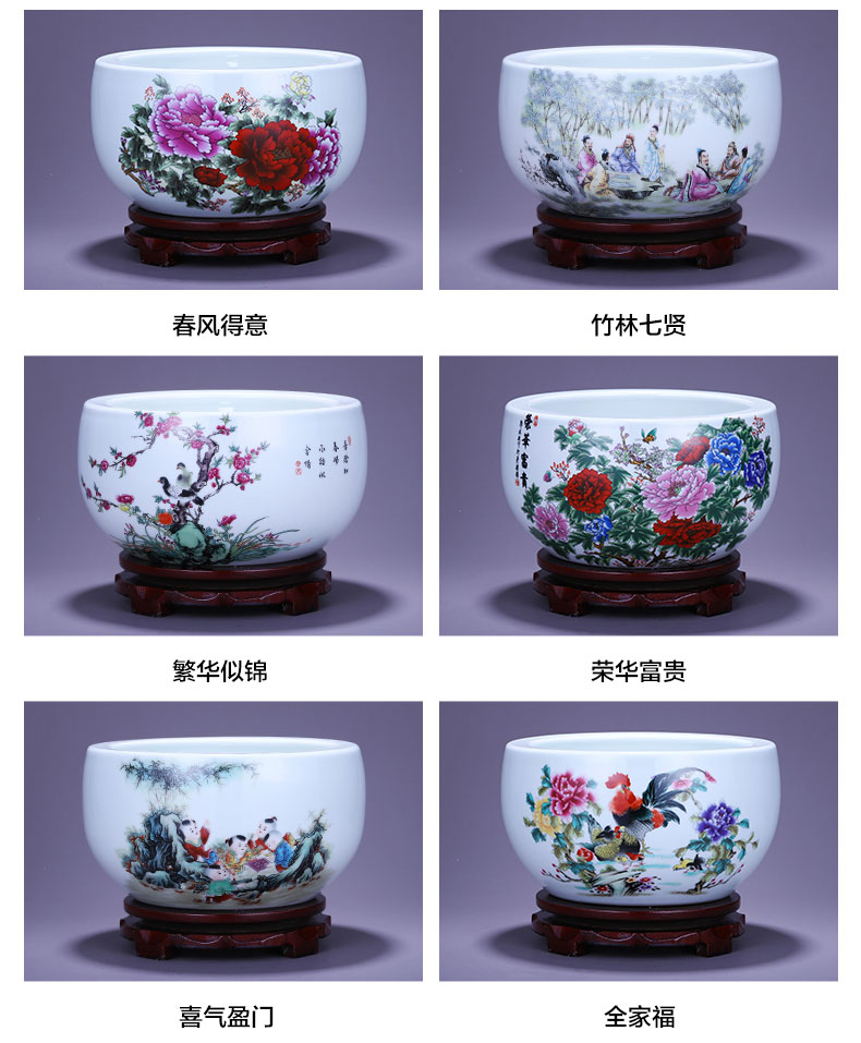 Jingdezhen ceramics tank cylinder tortoise feng shui plutus cornucopia home sitting room adornment handicraft furnishing articles