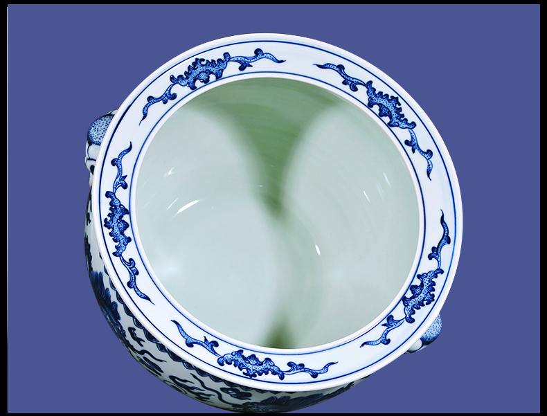 Hand - made cornucopia of blue and white porcelain of jingdezhen ceramics feng shui plutus furnishing articles sitting room of the new Chinese style household ornaments