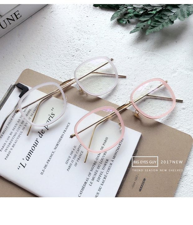 Phiên bản tiếng Hàn của kẹo màu nhỏ hộp phẳng gương kính nam nữ văn học và nghệ thuật nhỏ tươi siêu nhẹ kính khung thủy triều kính mắt eye plus