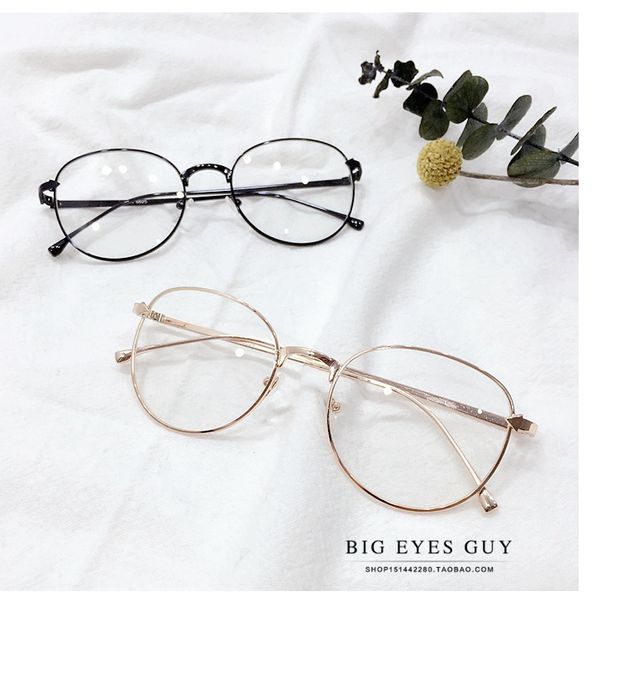 Phiên bản Hàn Quốc của văn học retro hình bầu dục kính gọng kính khung lớn nam và nữ thời trang kim loại mũi tên tròn kính gương - Kính khung kính dior
