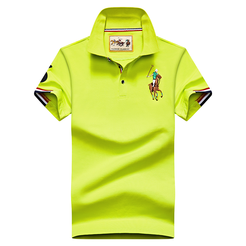 Fluorescent Green 8633Embroidery label Polo shirt man Lapel Short sleeve T-shirt middle age Have leadership T Compassionate business affairs Dad Costume summer Paul's shirt