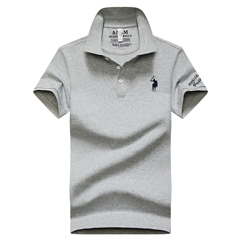Light Grey 8636Embroidery label Polo shirt man Lapel Short sleeve T-shirt middle age Have leadership T Compassionate business affairs Dad Costume summer Paul's shirt
