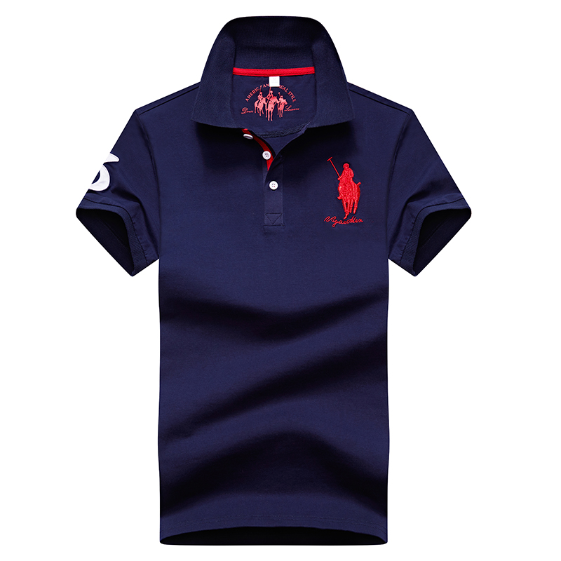 Dark Blue 8635Embroidery label Polo shirt man Lapel Short sleeve T-shirt middle age Have leadership T Compassionate business affairs Dad Costume summer Paul's shirt