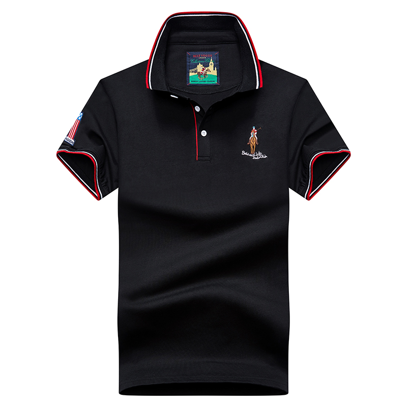 Black 8631Embroidery label Polo shirt man Lapel Short sleeve T-shirt middle age Have leadership T Compassionate business affairs Dad Costume summer Paul's shirt